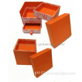 Luxury green/orange square paper jewellery box  from China